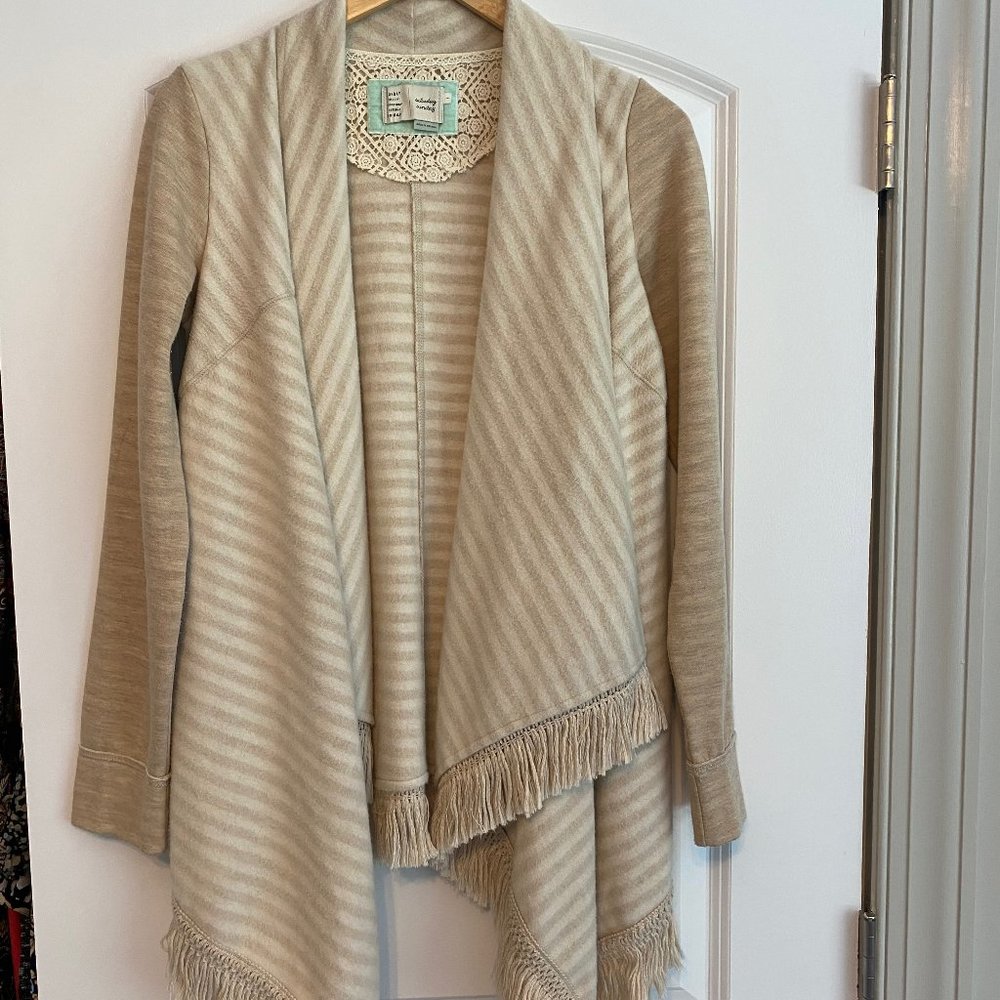 Anthropologie Saturday Sunday Elise Fringed open cardigan Small